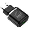 HOCO N3 Hálózati töltő adapter 18W QC3.0 3A + USB Type-C kábel 1m fekete thumbnail