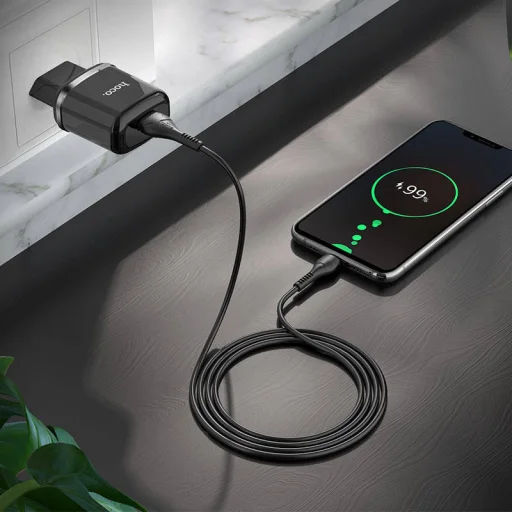 HOCO N3 Hálózati töltő adapter 18W QC3.0 3A + USB Type-C kábel 1m fekete - 8