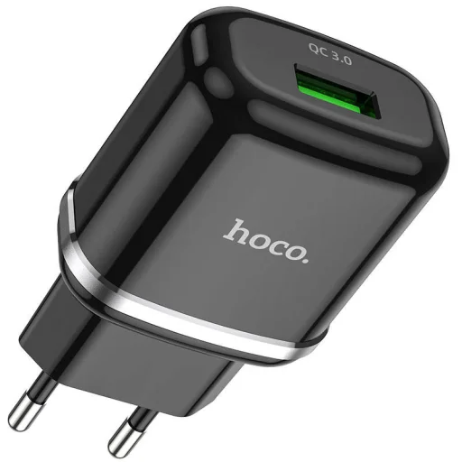 HOCO N3 Hálózati töltő adapter 18W QC3.0 3A + USB Type-C kábel 1m fekete - 4
