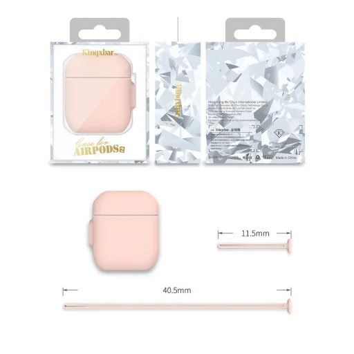 Kingxbar Morandi Apple AirPods 1/2 tok pink - 4