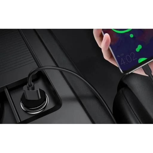xExtreme Ampere szivargyújtós autós töltő 18W 3A QC3.0 USB + USB Type-C kábel fekete - 7
