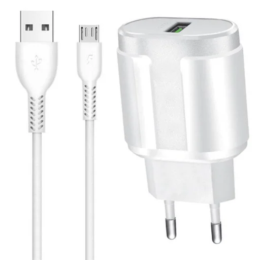 xExtreme Ampere Hálózati töltő adapter 18W 3A QC3.0 + Micro USB kábel fehér - 1
