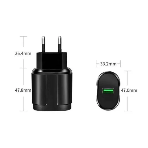 xExtreme Ampere Hálózati töltő adapter 18W 3A QC3.0 + Micro USB kábel fekete - 8