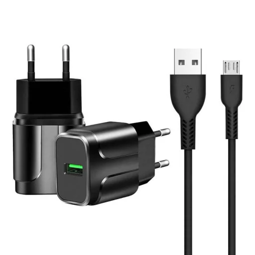 xExtreme Ampere Hálózati töltő adapter 18W 3A QC3.0 + Micro USB kábel fekete - 1