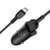 HOCO Autós töltő 2x USB QC3.0 18W + Micro USB kábel fekete thumbnail