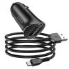 HOCO Autós töltő 2x USB QC3.0 18W + Micro USB kábel fekete thumbnail
