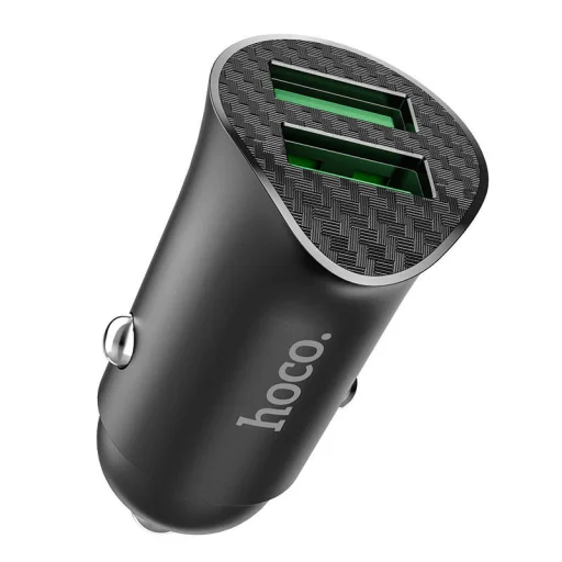 HOCO Autós töltő 2x USB QC3.0 18W + Micro USB kábel fekete - 6