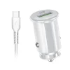 xExtreme Ampere szivargyújtós autós töltő 18W 3A QC3.0 USB + USB Type-C kábel fehér thumbnail