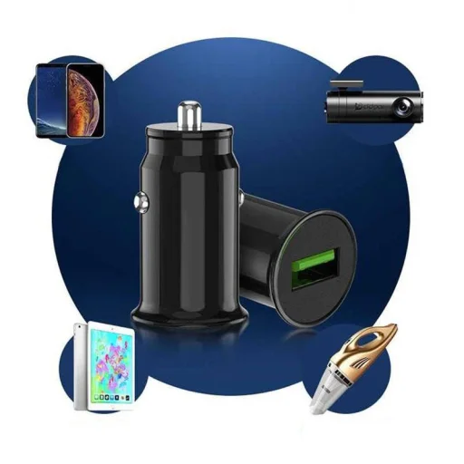 xExtreme Ampere szivargyújtós autós töltő 18W 3A QC3.0 USB + USB Type-C kábel fekete - 4