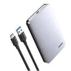 Ugreen Külső HDD/SSD ház SATA III (6 Gbps) 2.5'' USB 3.2 Gen 2 USB Type-C + kábel 0.5m szürke (70499 CM300)