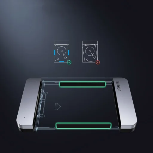 Ugreen Külső HDD/SSD ház SATA III (6 Gbps) 2.5'' USB 3.2 Gen 2 USB Type-C + kábel 0.5m szürke (70499 CM300) - 10