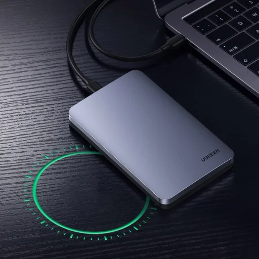 Ugreen Külső HDD/SSD ház SATA III (6 Gbps) 2.5'' USB 3.2 Gen 2 USB Type-C + kábel 0.5m szürke (70499 CM300) - 11