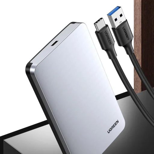 Ugreen Külső HDD/SSD ház SATA III (6 Gbps) 2.5'' USB 3.2 Gen 2 USB Type-C + kábel 0.5m szürke (70499 CM300) - 3