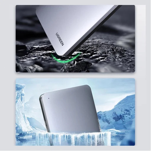 Ugreen Külső HDD/SSD ház SATA III (6 Gbps) 2.5'' USB 3.2 Gen 2 USB Type-C + kábel 0.5m szürke (70499 CM300) - 4