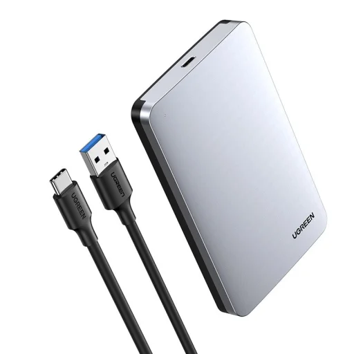 Ugreen Külső HDD/SSD ház SATA III (6 Gbps) 2.5'' USB 3.2 Gen 2 USB Type-C + kábel 0.5m szürke (70499 CM300) - 1