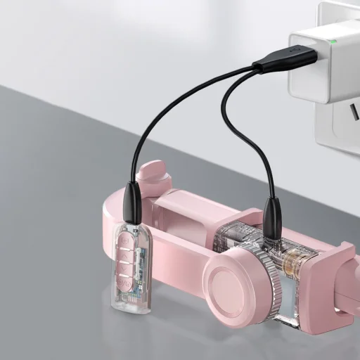 Baseus Uniaxial gimbal selfie bot és teleszkópos tripod állvány bluetooth kioldóval pink (SULH-04) - 14