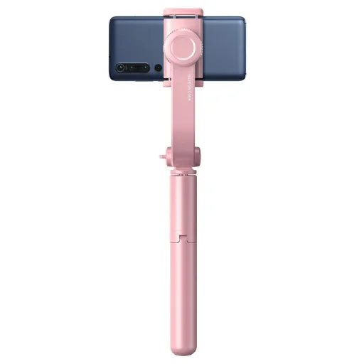 Baseus Uniaxial gimbal selfie bot és teleszkópos tripod állvány bluetooth kioldóval pink (SULH-04) - 2