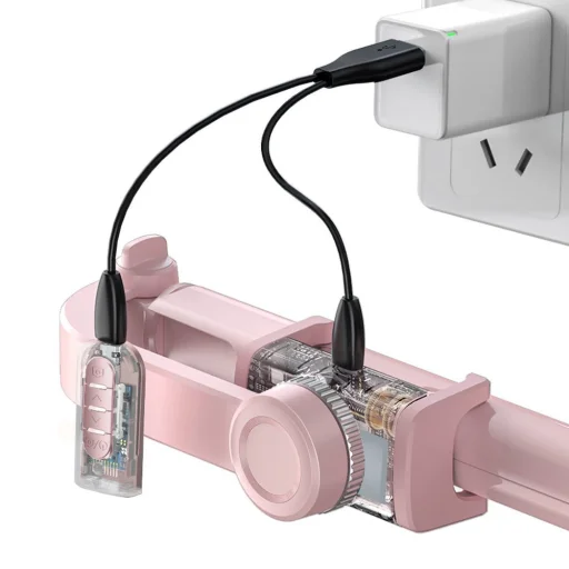 Baseus Uniaxial gimbal selfie bot és teleszkópos tripod állvány bluetooth kioldóval pink (SULH-04) - 5