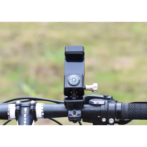 Univerzális biciklis telefontartó iránytűvel kormányra fekete / zöld - 10