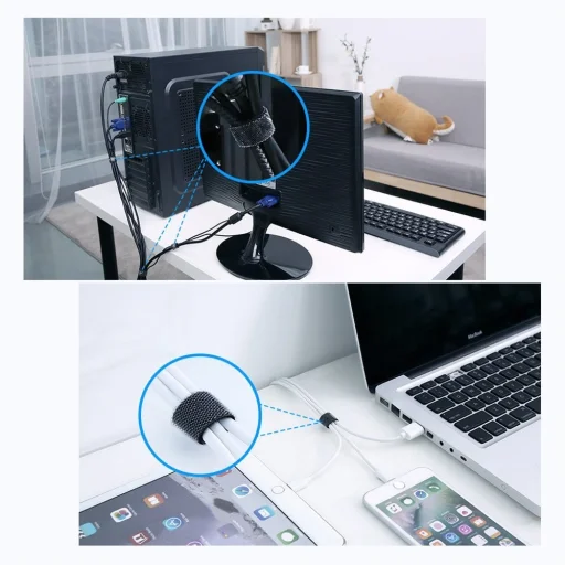 Wozinsky Kábelrendező tépőzáras 2m fekete (WVO2MBK) - 9