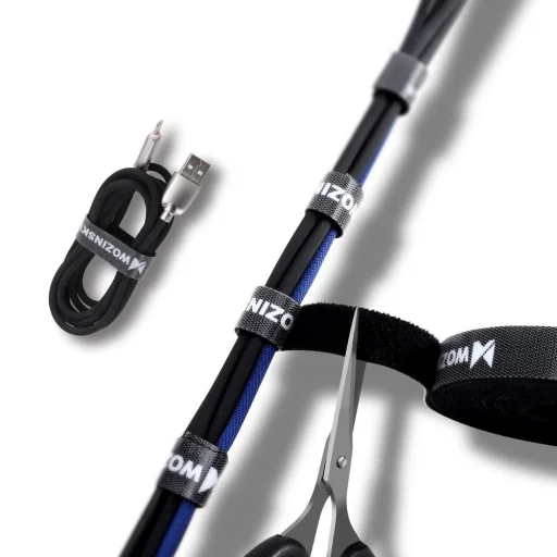 Wozinsky Kábelrendező tépőzáras 2m fekete (WVO2MBK) - 15