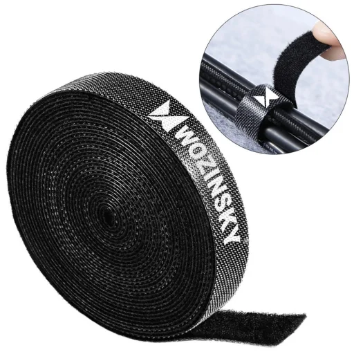 Wozinsky Kábelrendező tépőzáras 5m fekete (WVO5MBK) - 1