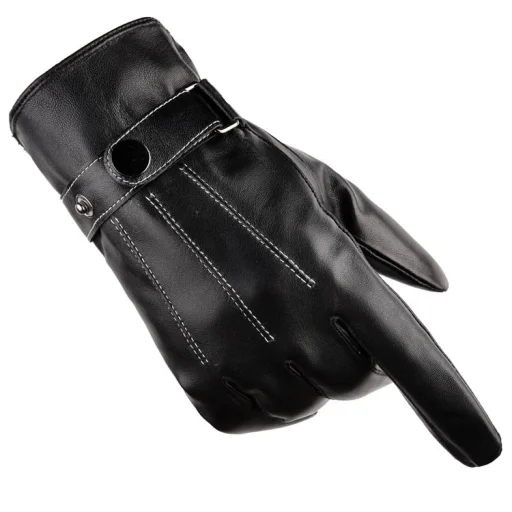 Férfi téli kesztyű - érintőkijelző barát fekete - 3