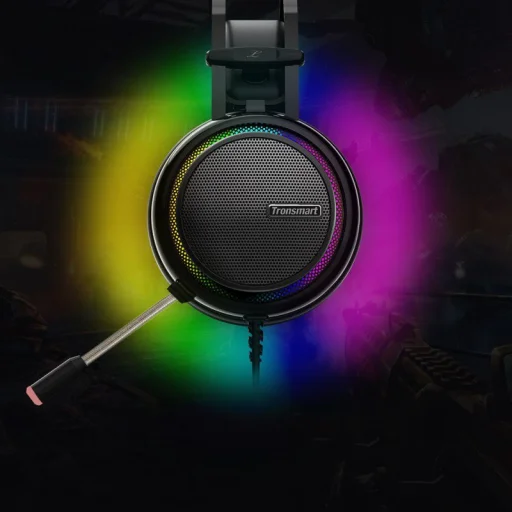 Tronsmart Glary Gamer RGB vezetékes fejhallgató USB csatlakozóval és mikrofonnal fekete (333620) - 4