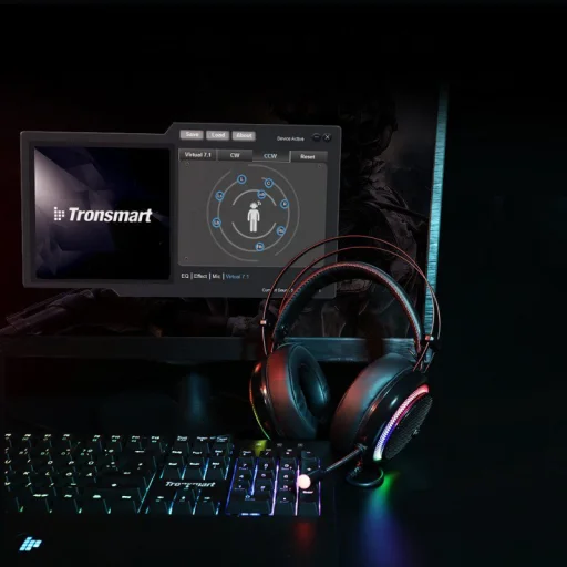 Tronsmart Glary Gamer RGB vezetékes fejhallgató USB csatlakozóval és mikrofonnal fekete (333620) - 9