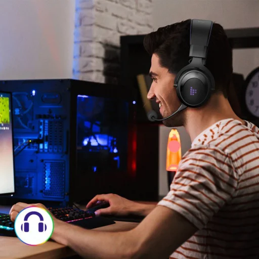 Tronsmart Shadow Gamer vezeték nélküli fejhallgató mikrofonnal lilla (372308) - 11