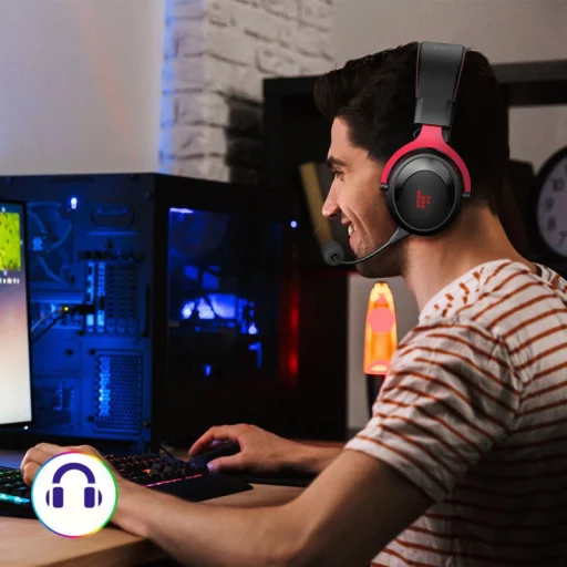 Tronsmart Shadow Gamer vezeték nélküli fejhallgató mikrofonnal piros (372309) - 9