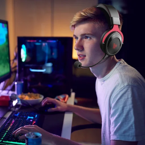 Tronsmart Shadow Gamer vezeték nélküli fejhallgató mikrofonnal piros (372309) - 12