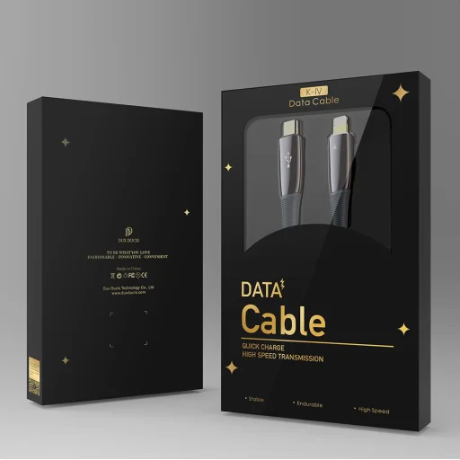 Dux Ducis K-IV Series USB Type-C - Lightning 18W kábel LED PD 1.2m fekete - 8