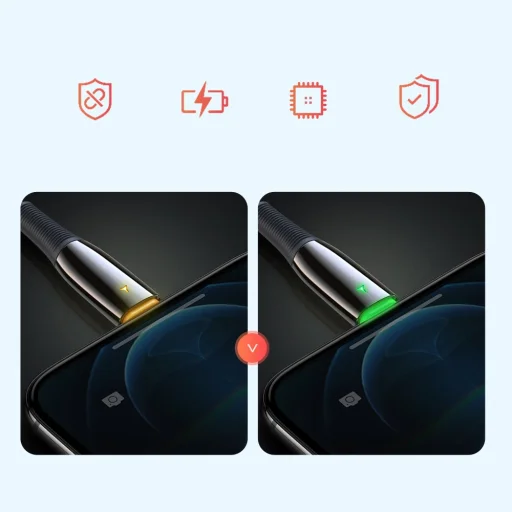 Dux Ducis K-IV Series USB Type-C - Lightning 18W kábel LED PD 1.2m fekete - 9