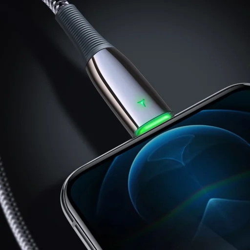 Dux Ducis K-IV Series USB Type-C - Lightning 18W kábel LED PD 1.2m fekete - 2