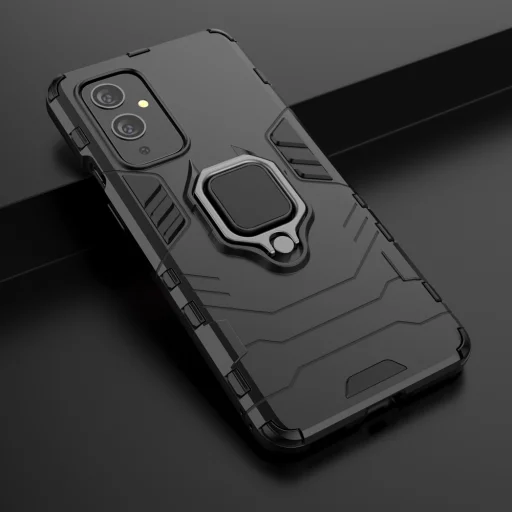 OnePlus 9 Ring Armor tok kihajtható támasszal fekete - 7