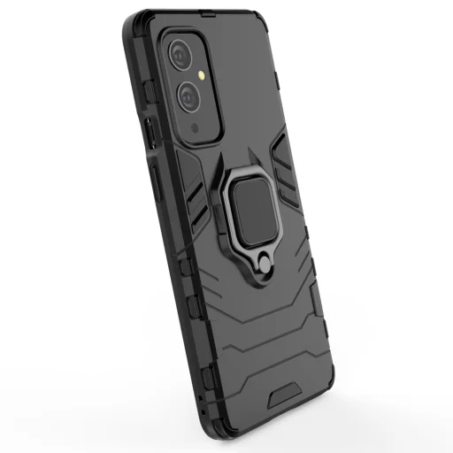 OnePlus 9 Ring Armor tok kihajtható támasszal fekete - 4