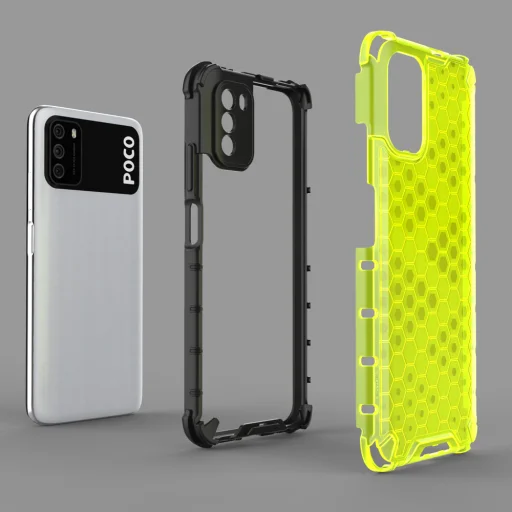 Honeycomb armor TPU tok Xiaomi Poco M3 fekete - 5