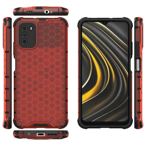 Xiaomi Poco M3 Honeycomb armor TPU tok piros - 7