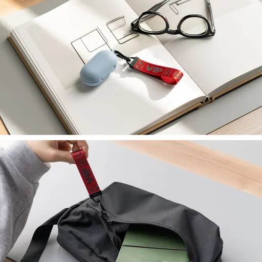 Ringke Ticket Kulcsra akasztható pánt karabinerrel piros (ACKR0007) - 6