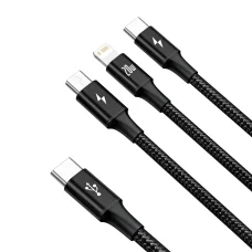 Micro USB Type-C - Lightning/ USB Type-C/ Micro USB kábel 1.5m fekete Baseus Rapid 3in1 (CAMLT-SC01)