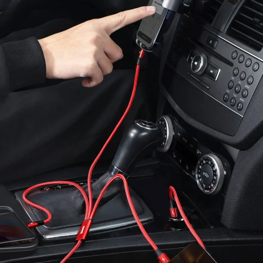 Micro USB Type-C - Lightning/ USB Type-C/ Micro USB kábel 1.5m piros Baseus Rapid 3in1 (CAMLT-SC09) - 17