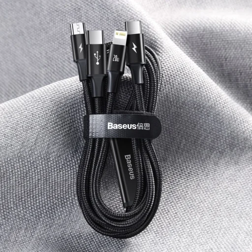 Micro USB Type-C - Lightning/ USB Type-C/ Micro USB kábel 1.5m piros Baseus Rapid 3in1 (CAMLT-SC09) - 19