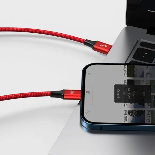Micro USB Type-C - Lightning/ USB Type-C/ Micro USB kábel 1.5m piros Baseus Rapid 3in1 (CAMLT-SC09) - 10