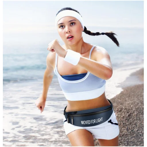 Univerzális futó övtáska fülhallgató kivezetéssel sötétkék - 15