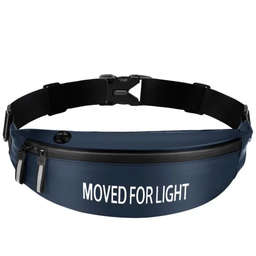 Univerzális futó övtáska fülhallgató kivezetéssel sötétkék - 1