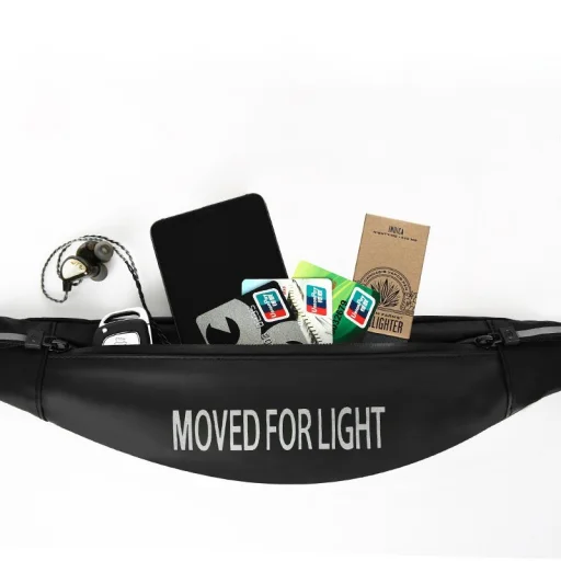 Univerzális futó övtáska fülhallgató kivezetéssel sötétkék - 9