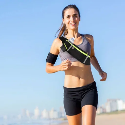 Ultimate futó övtáska fényvisszaverő csíkkal fülhallgató kivezetéssel 4 zsebbel lila - 16