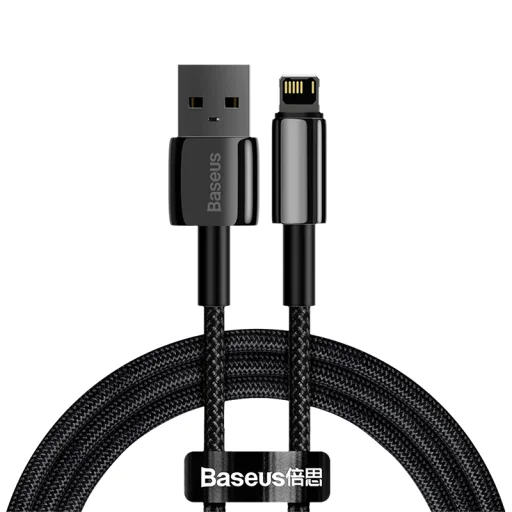 Baseus Tungsten USB - Lightning kábel 2.4A 1m fekete (CALWJ-01) - 1