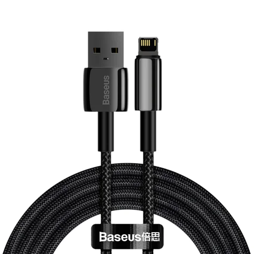 Baseus Tungsten USB - Lightning kábel 2.4A 2m fekete (CALWJ-A01) - 1